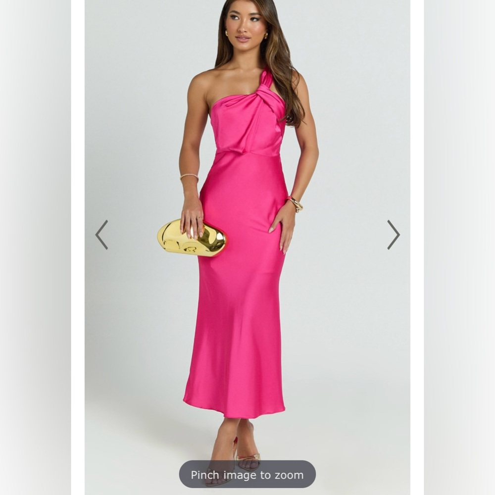 NWT Showpo Carmella Fuchsia One-Shoulder Midi Dress